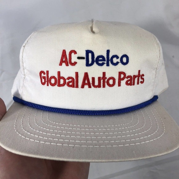 VINTAGE AC-DELCO GLOBAL AUTO PARTS HAT CAP ADJUSTABLE ONE SIZE FITS MOST ROPE - Picture 12 of 12